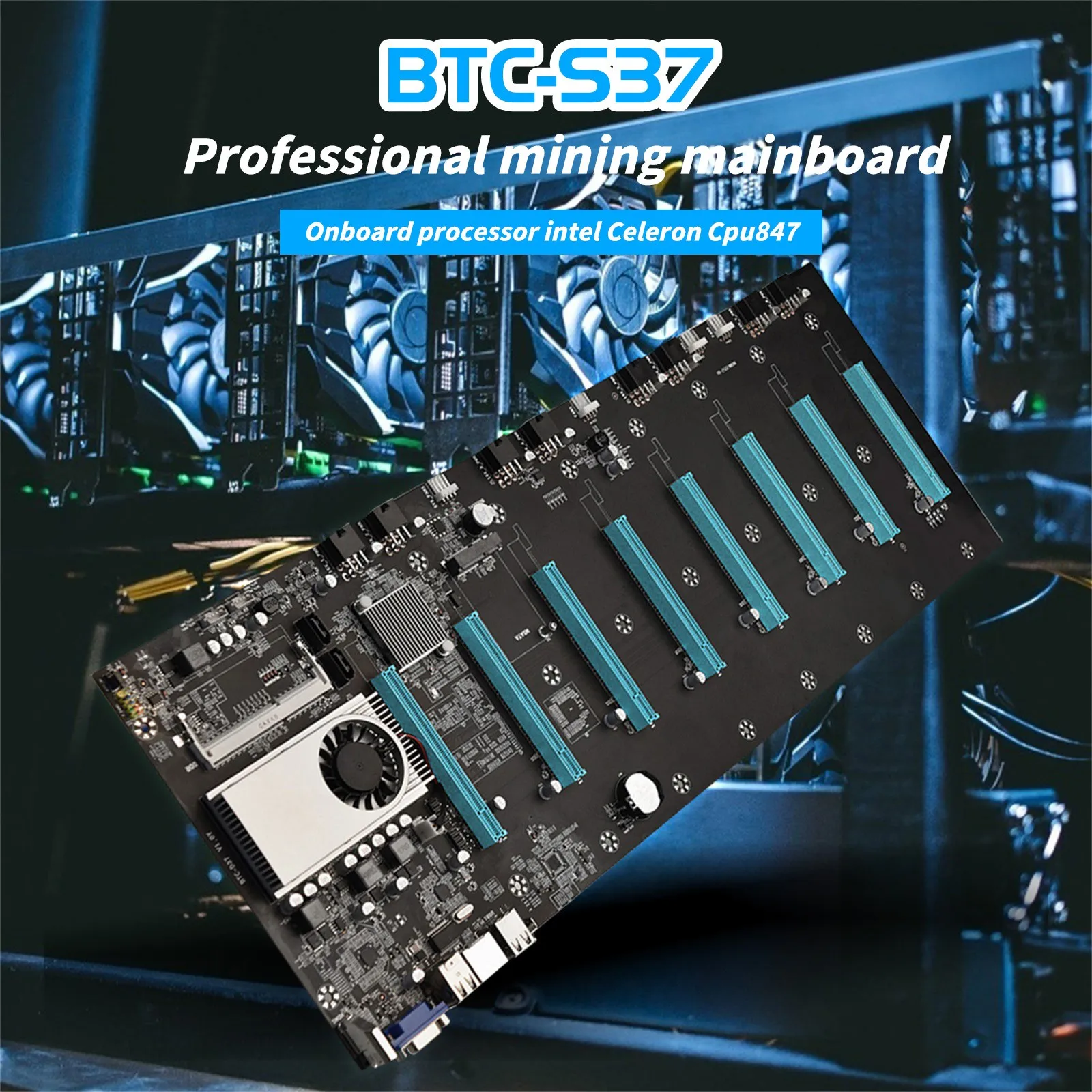 Billig BTC-S37 Bergbau Mainboard Motherboard Systemboard CPU Set Onboard 8 * PCIE 16X 8 Grafikkarte Stecker DDR3 SATA 2,0 3,0 MSATA 2,0