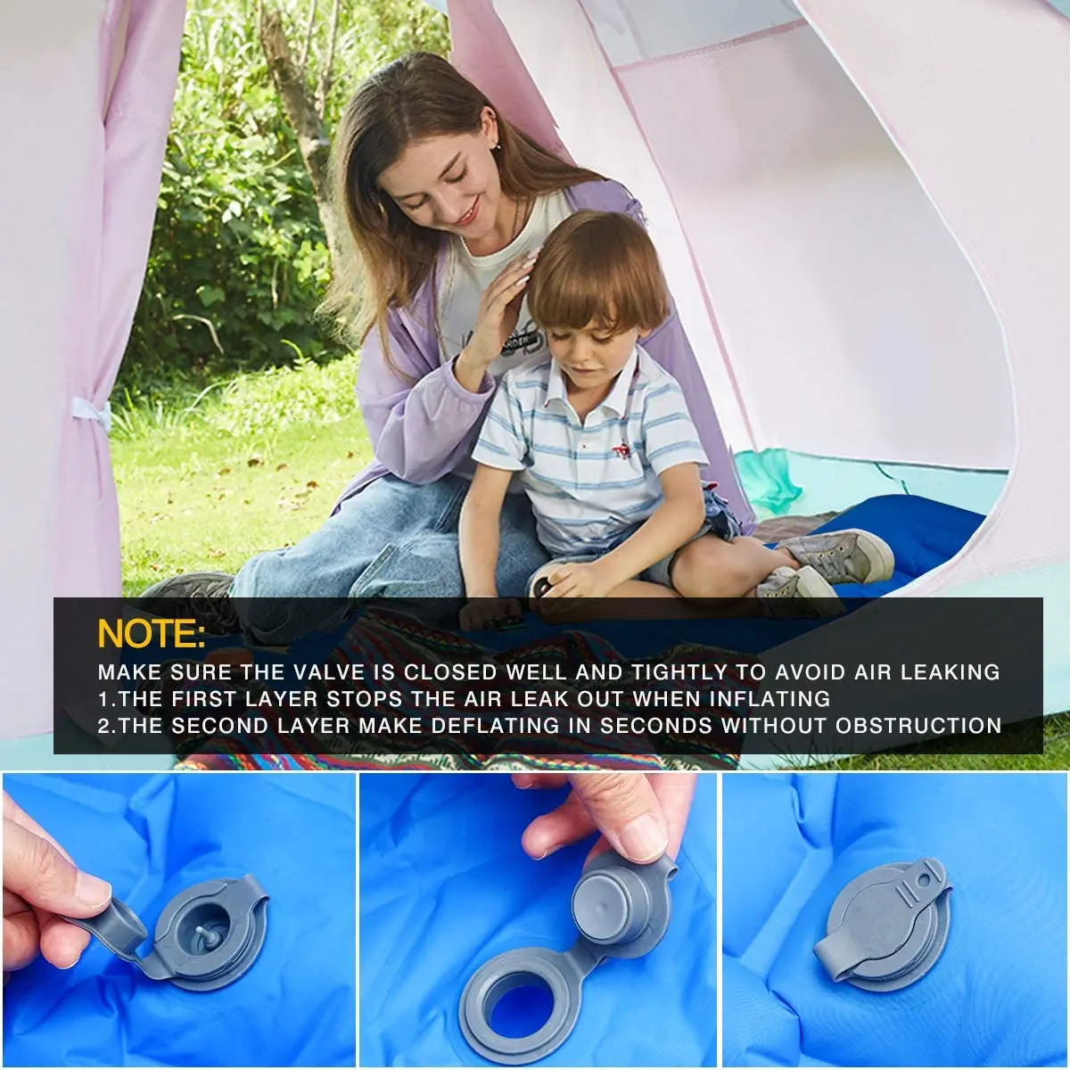 Надувной воздушный матрас легкий влагостойкий складной для отдыха на открытом