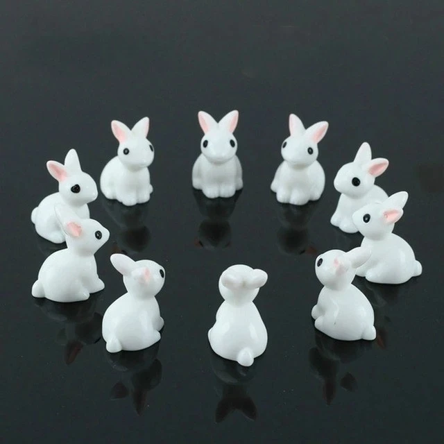 

10Pcs/Set Lovely Mini Rabbit Miniature Garden Resin Figurines Ornament Flower Plant Pot Home Figurine Animal Decoration Supplies