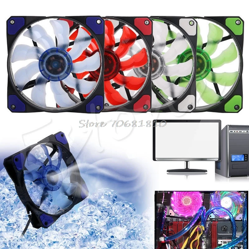 3Pin/4Pin 120 мм PWM PC чехол для компьютера CPU кулер охлаждающий вентилятор с