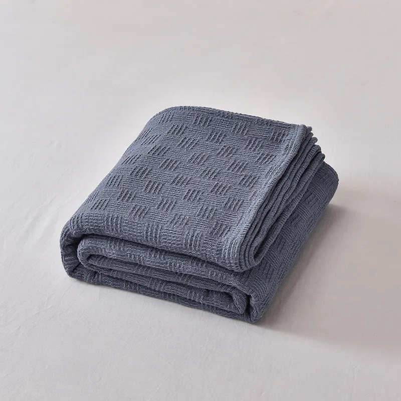 

Knitted Blanket Solid Color Waffle Embossed Blanket Nordic Decorative Blanket for Sofa Bed Throw Chunky Knit Throw Blanket