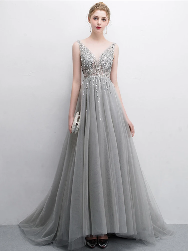 Вечерние платья, длинное платье, украшенное кристаллами и бисером, Vestidos De gala, женское вечернее платье с открытой спиной, Вечерние вечернее платье для выпускного