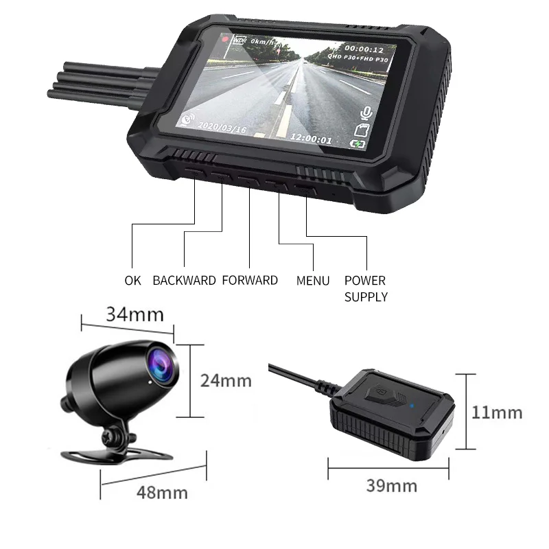 Motorcycle Recorder HD 1080P Dual Lens Video Recorder GPS WIFI   Dash Cam Motorcycle Bike Camera HD Night Vision DVR Logger images - 6