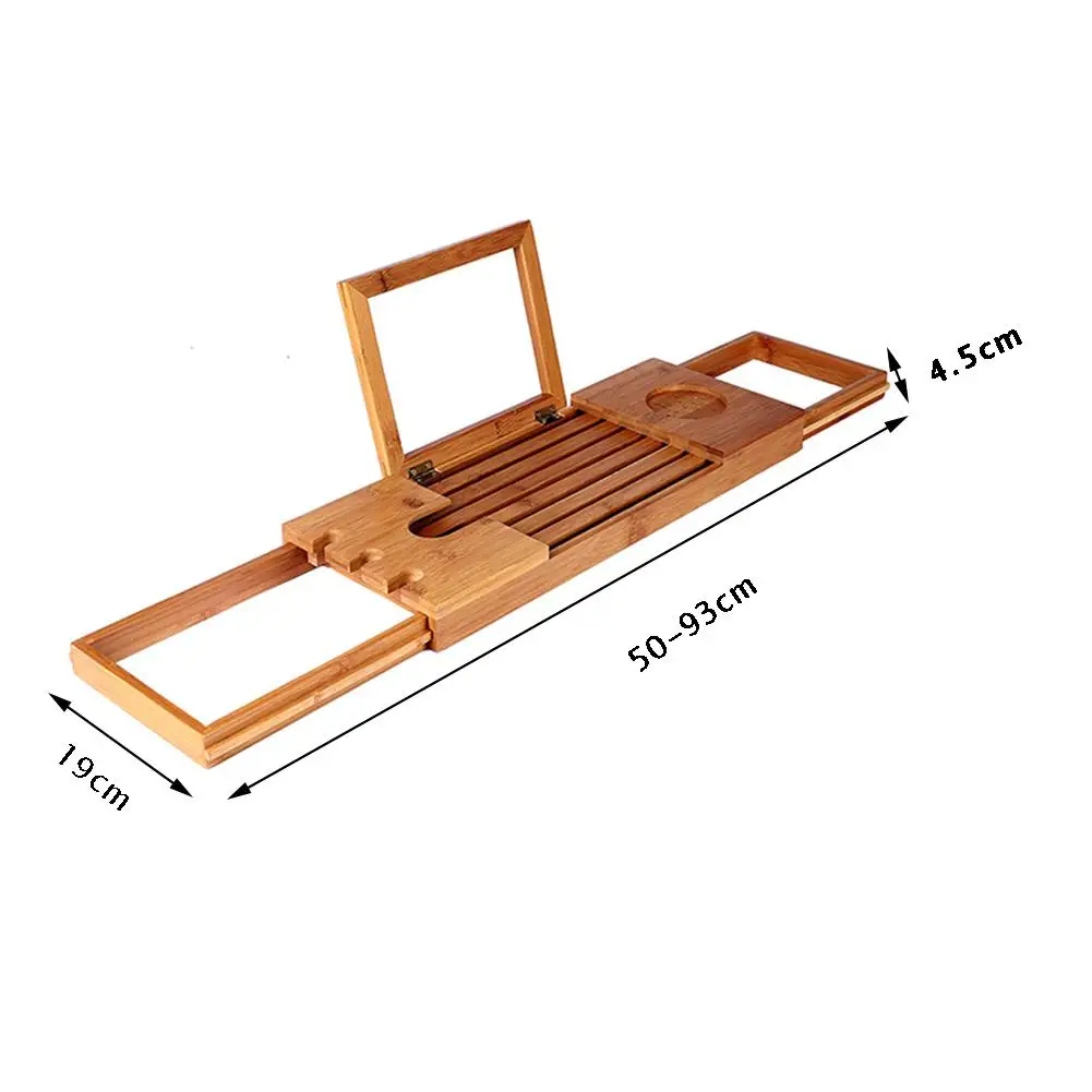 Многофункциональный бамбуковый поднос для ванны выдвижная практичная полка