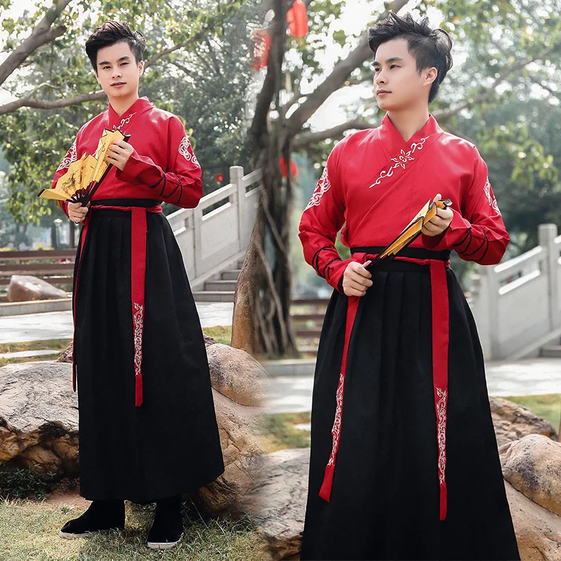 Старинные Китайские костюмы платье Hanfu для мужчин и женщин традиционный