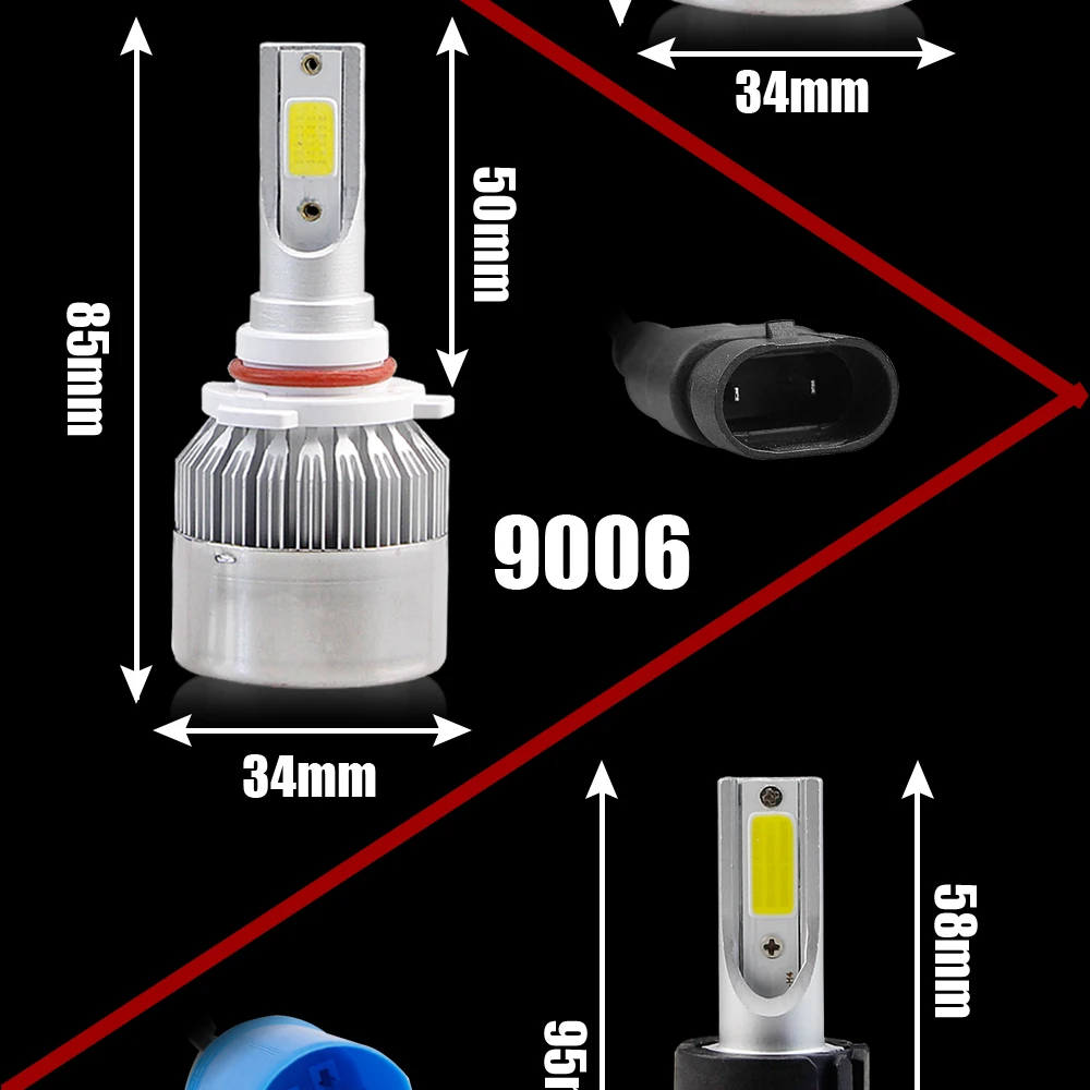 C6 880 881 H7 светодиодный H4 Противотуманные фары Дневные Фары Светильник s лампы H27 HB4 HB3 9012 9006 H3 H1 H11 H8 H9 H13 светодиодный светильник для Авто 12V головной светильник