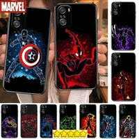 marvel art superhero cartoon phone case for xiaomi redmi note 10 9 9s 8 7 6 5 a pro s t black cover silicone back pre style