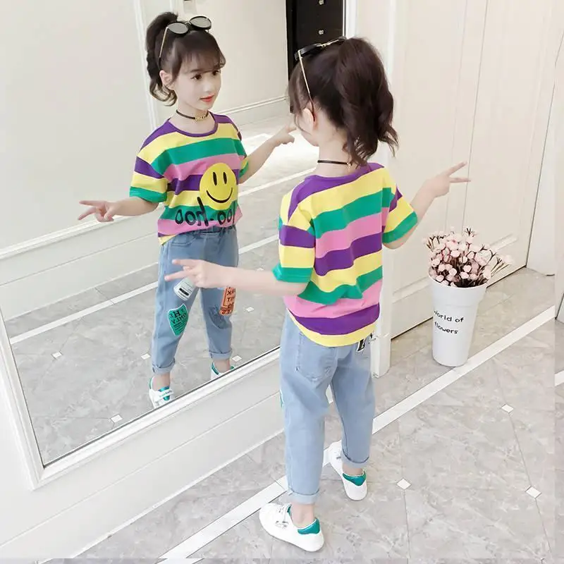 Детский летний комплект из шорт и рваных джинсов на возраст 6 8 10 12 лет|Комплекты