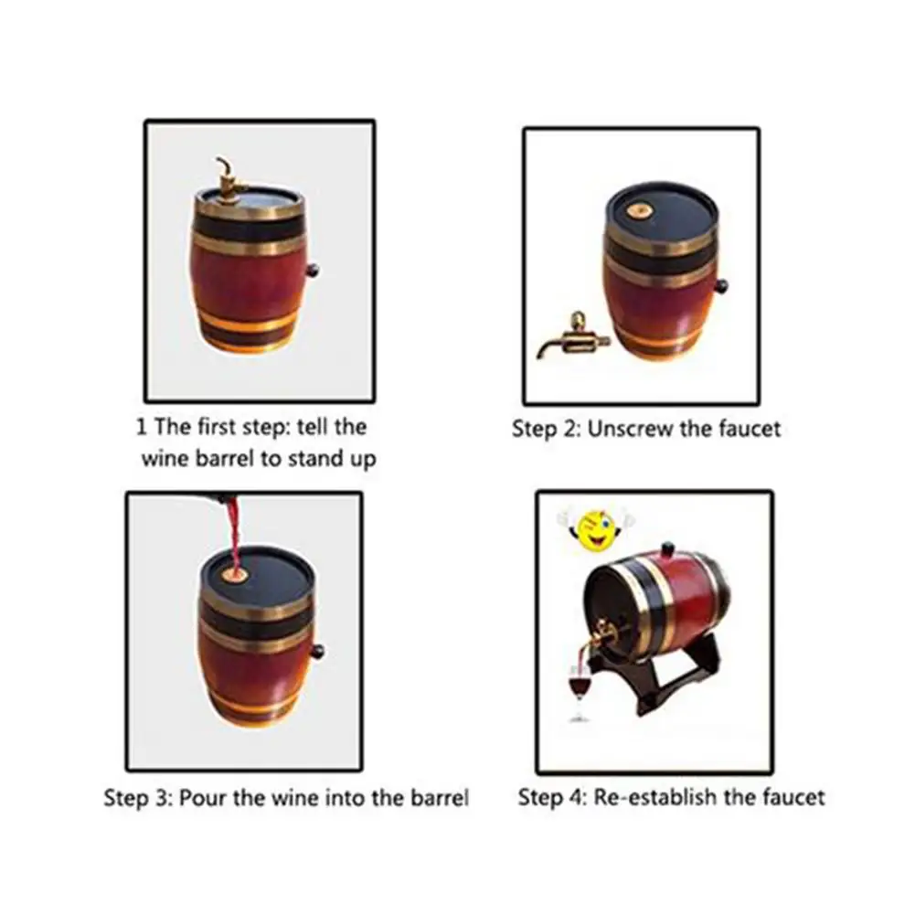 1.5L Beer Brewing Keg Vintage Wood Oak Timber Wine Barrel for Whiskey Rum Port Decorative Bar Accessories | Дом и сад