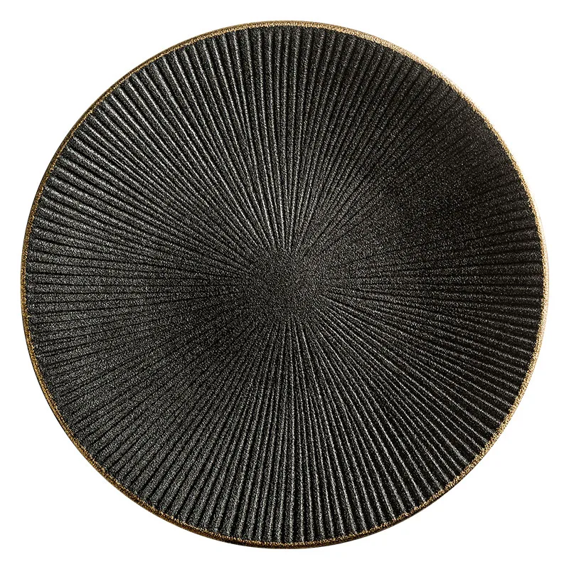 

Creative Frosted Black Western Plate Simple Fashion Ceramic Plate Restaurant Dish Plate Rice Plate Meat Plate Family Plate
