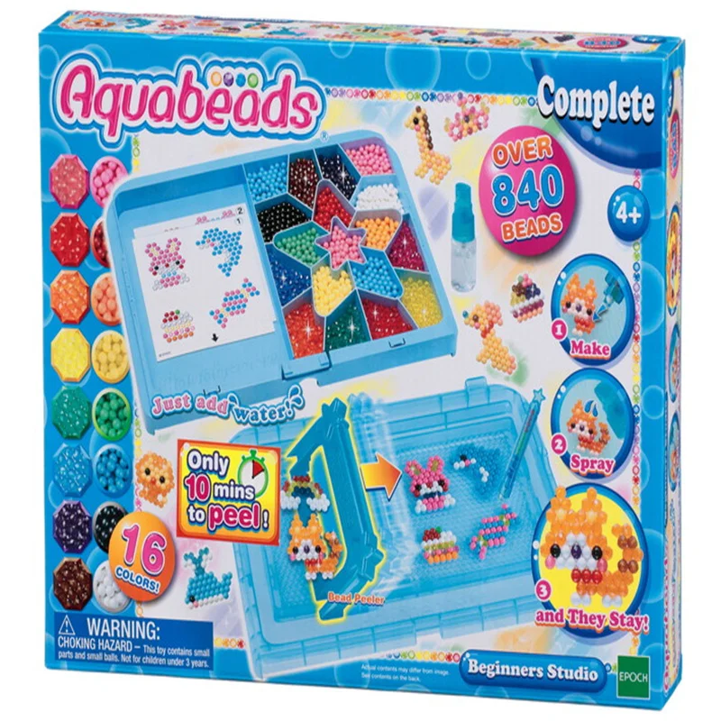 

Aquabeads, 840 шт., волшебные водные липкие бусины, игрушки «сделай сам», бусины ручной работы, развивающая игрушка, Детский пазл Hama Aqua Bead для девоч...