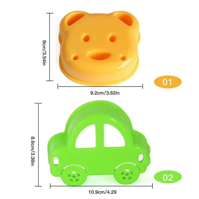 Форма для сэндвичей в форме маленького медведя/автомобиля рельефное устройство