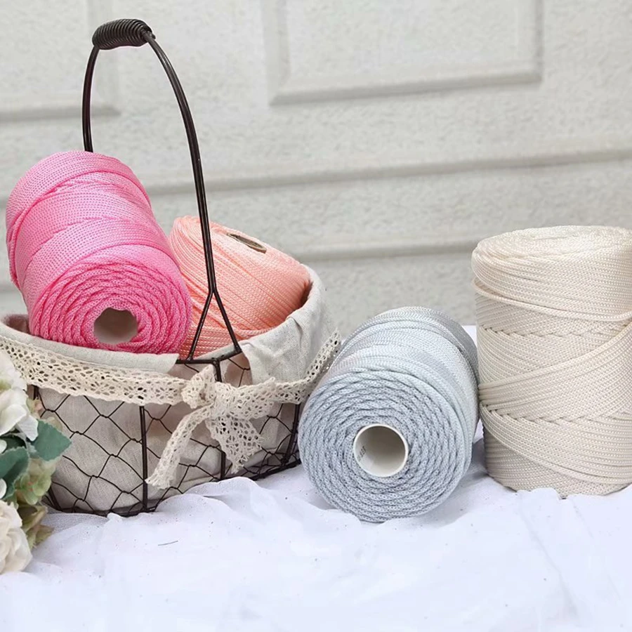 COOMAMUU 230 г/бобина пряжа для вязания крючком легкая вискозная ледяная веревка 3 мм