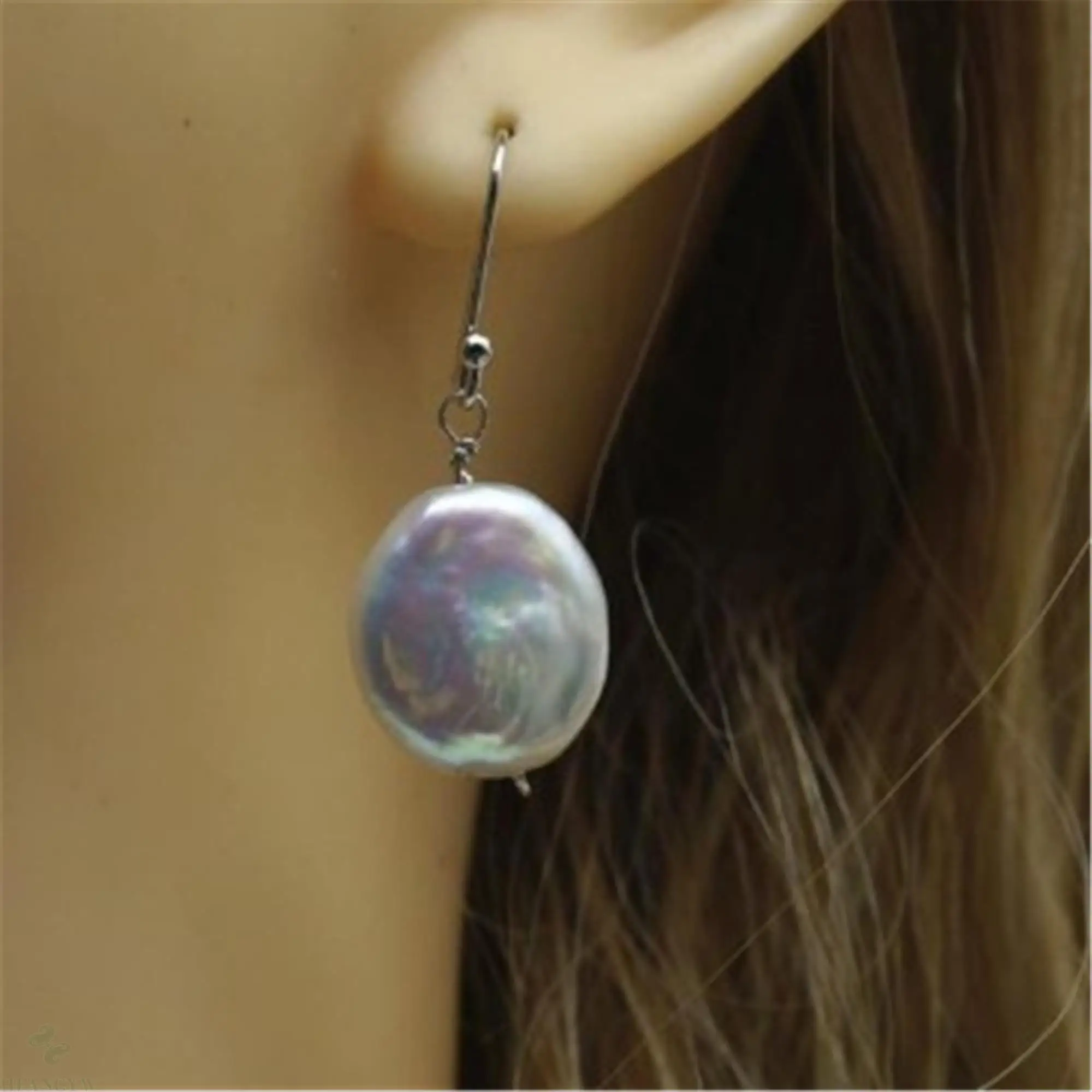 14-15 мм белые серьги с барочным жемчугом Серебряные нерегулярные diy элегантные AAAA