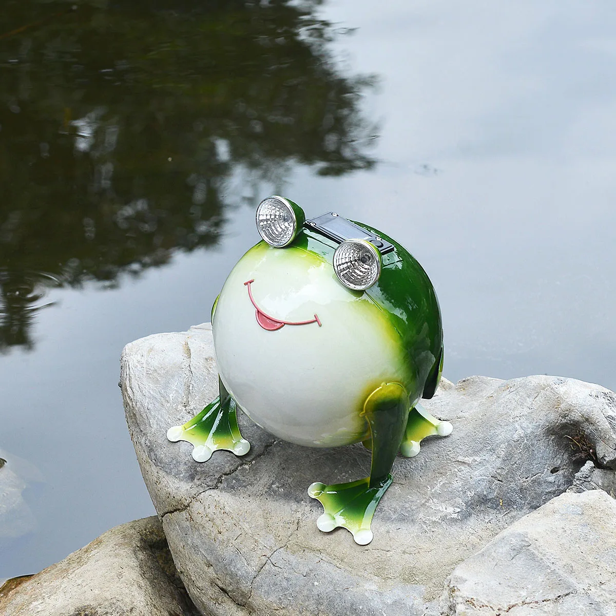 Goodeco Metal Frog Garden Statue Decor With Solar Lights Froggy Figurine Outdoor Decoration Jardin Yard Patio Lawn Home Ornament | Дом и сад