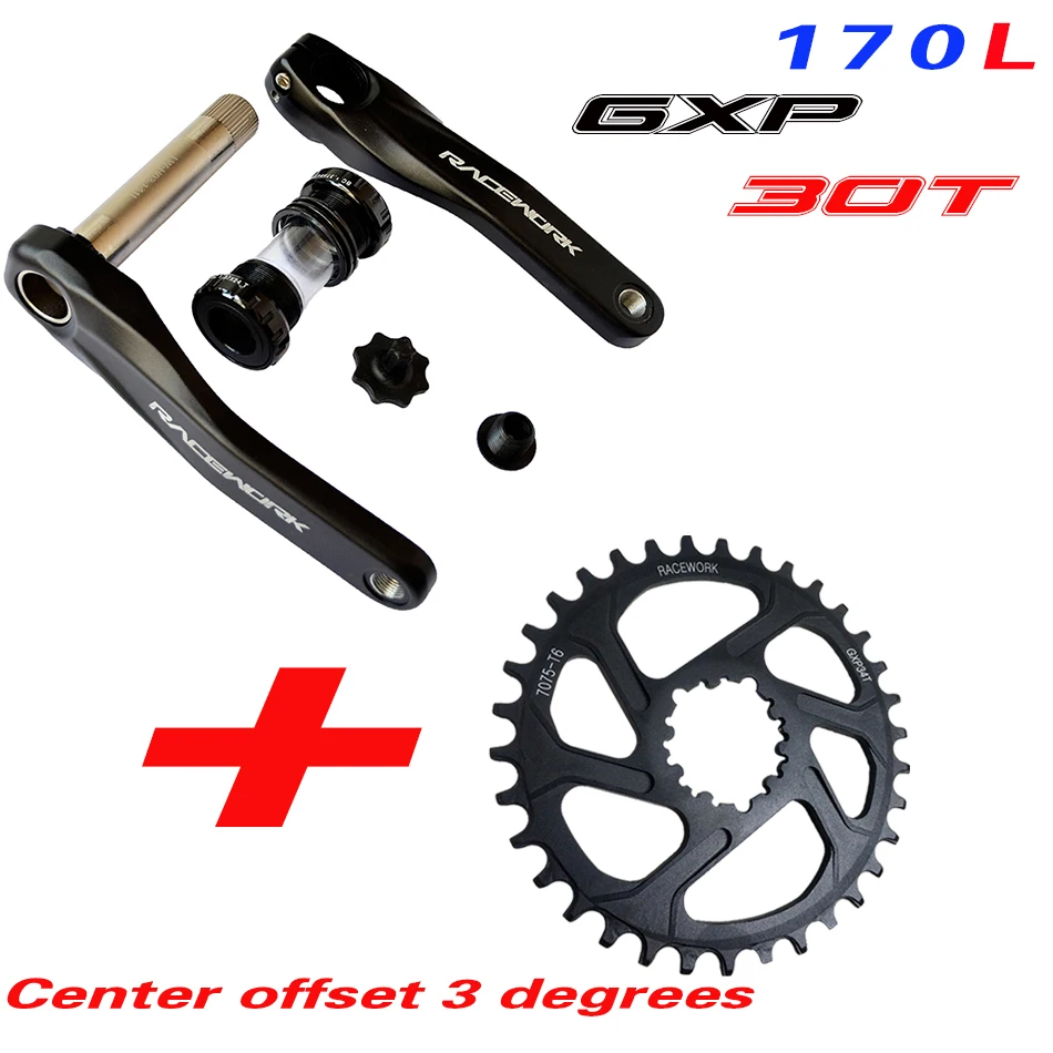 GXP30T 3degrees Fahrrad kurbel гоночный велосипед MTB GXP Kurbel алюминиевый легиер Mit Boden Kurbel 170 crank platte rot 32 T 34 T 36 T 38 T - Цвет: GXP30T 3degrees