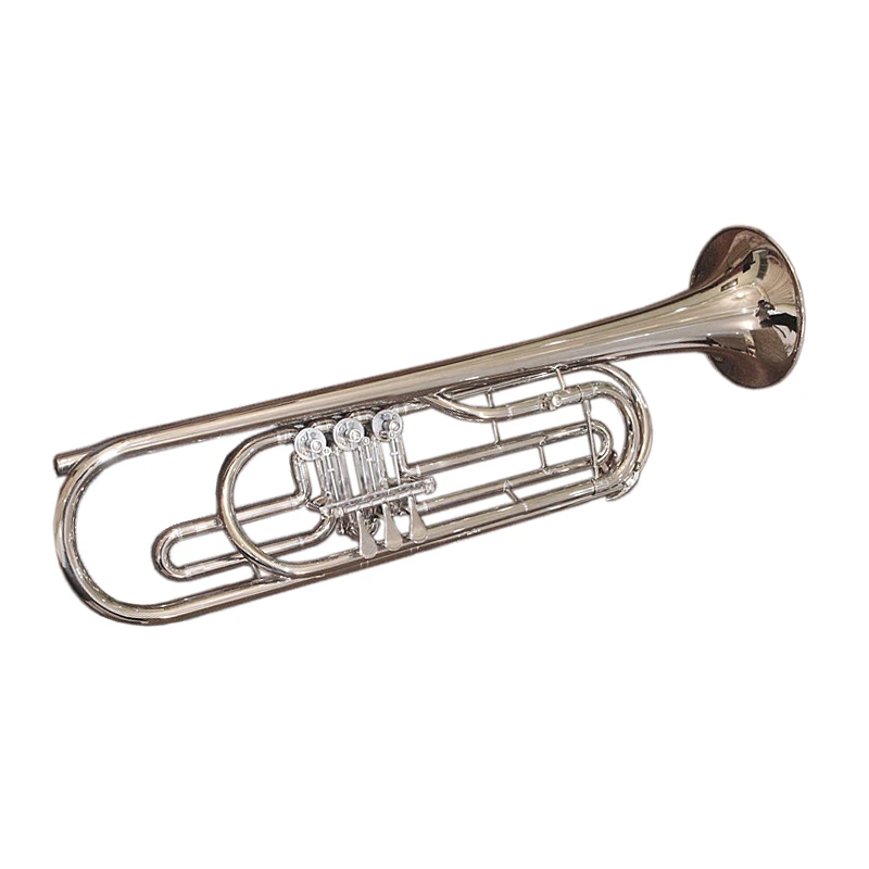 Bb бас труба B плоская с мундштуком и чехлом лакированные никелированные трубы