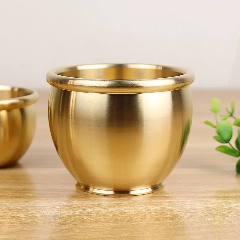 

YHG47 Pure Copper Zhaocai Copper Furnishings Office Creative Multifunctional Ashtray Censer Treasure Basin Home Pot Type Censer