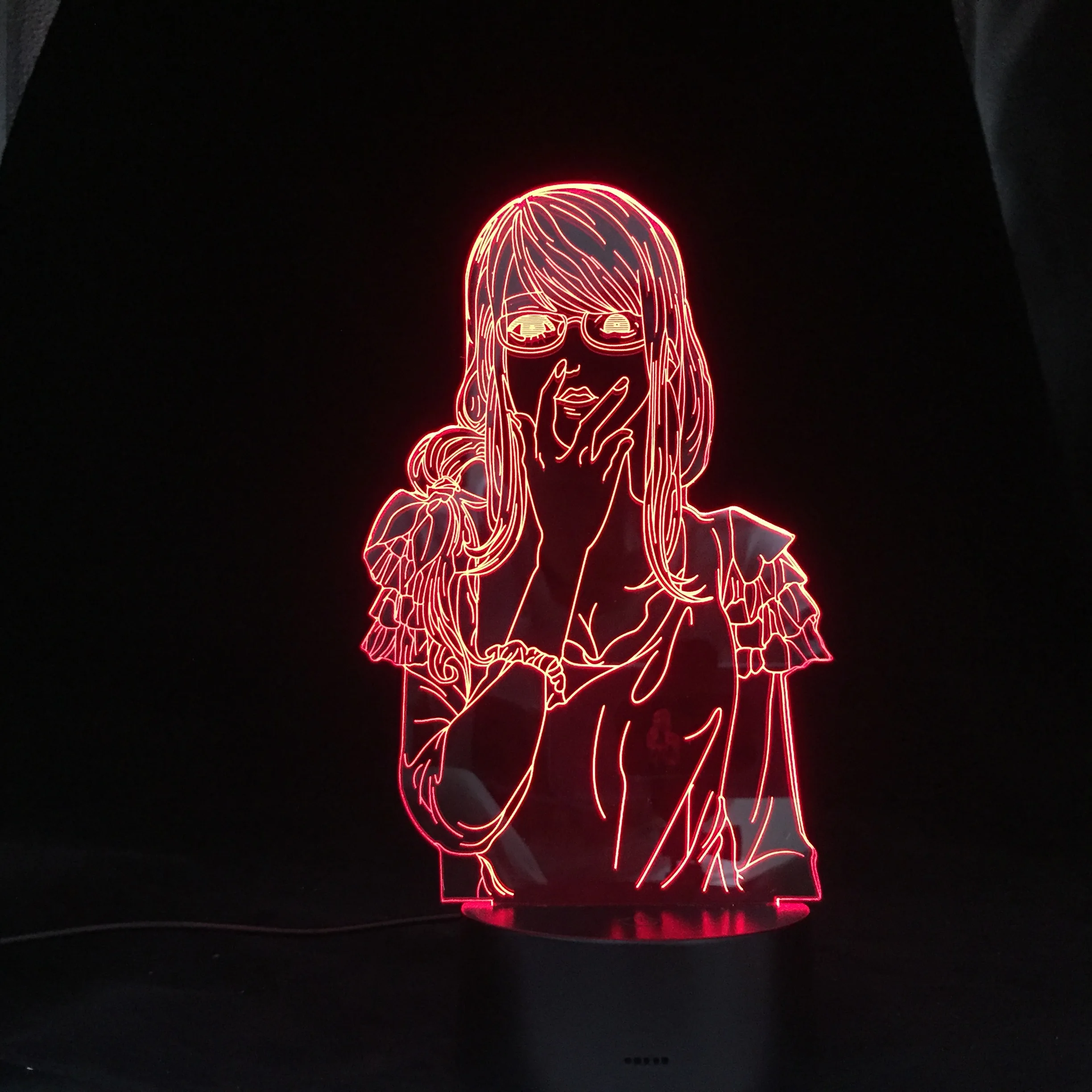 

Аниме лампа Rize Kamishiro, Токийский Гуль, 3D ночные светильники AnnieLAMP, 16 цветов, меняющиеся лампы, Прямая поставка, лучший выбор от поставщика