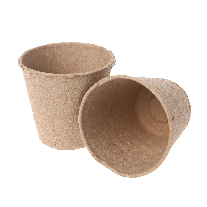 Круглые биоразлагаемые бумажные целлюлозы торфяные горшки для растений поднос