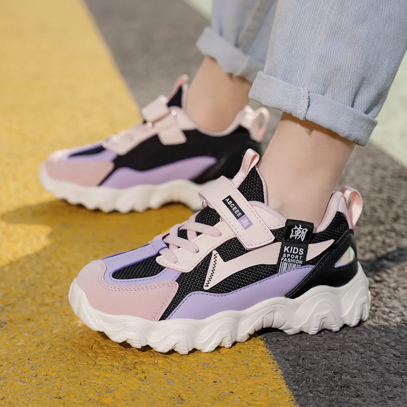 

Spring Children Girls Running Shoes Soft Bottom Kids Designer Shoe Walking Shoes For Girls Hook & Loop Kid Girls School Sneakers