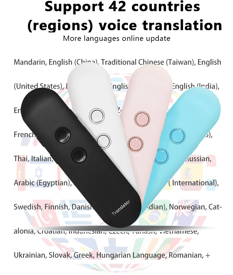 Портативный Умный речевой переводчик двусторонний многоязычный перевод в