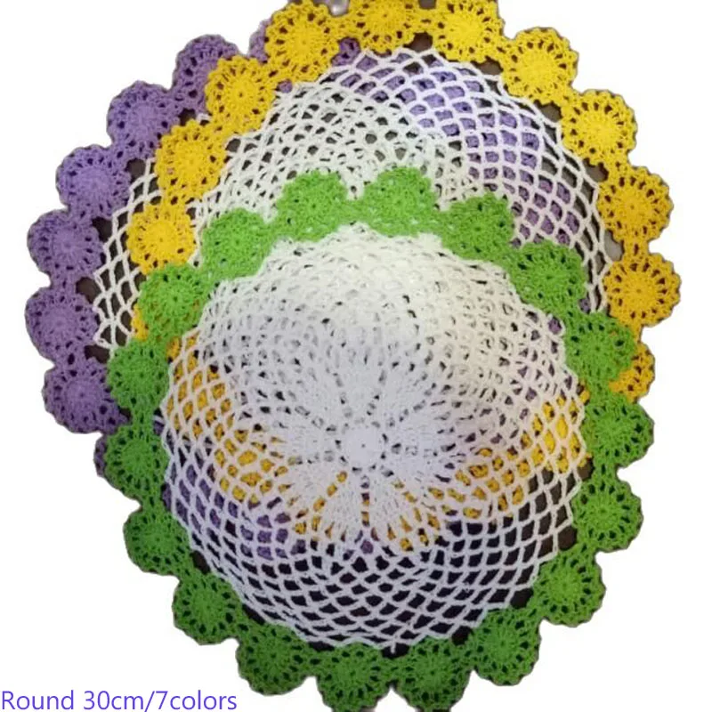 Кружевной хлопковый коврик для стола круглая подстилка кофе подставка под