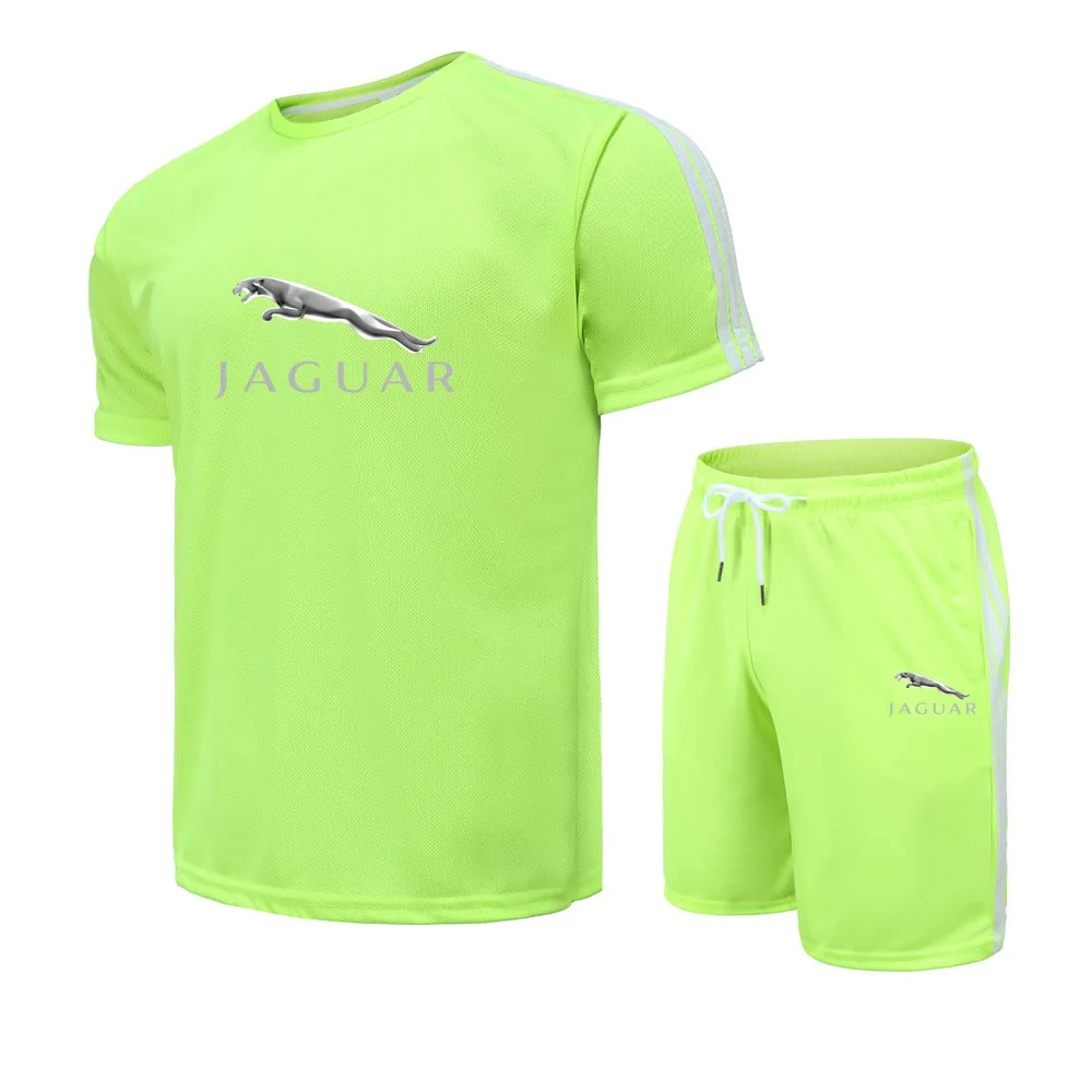 

Men's Summer JAGUAR Printed LOGO Round Neck Short Sleeve + Sports Shorts Casual Breathable Comfortable Suit Male M22