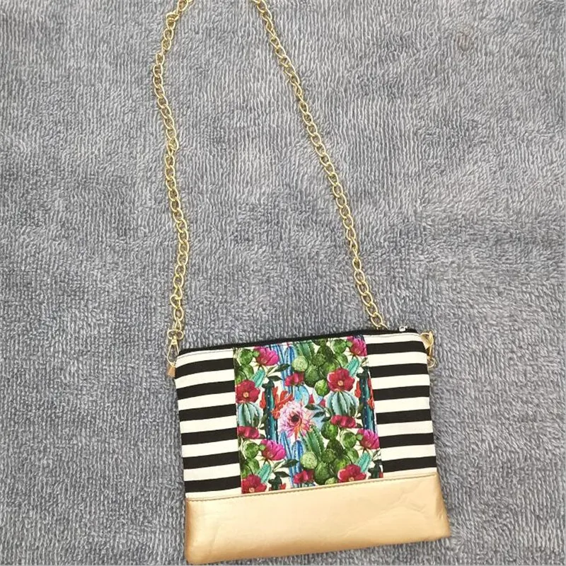 

2021 Hot Selling PU Women Fashion Animal Flower Print Leopard Stripe Patchwork Colorful Handbags with Chain