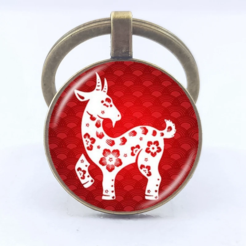 Лидер продаж! винтажный брелок с изображением китайского зодиака год крыс ковбой