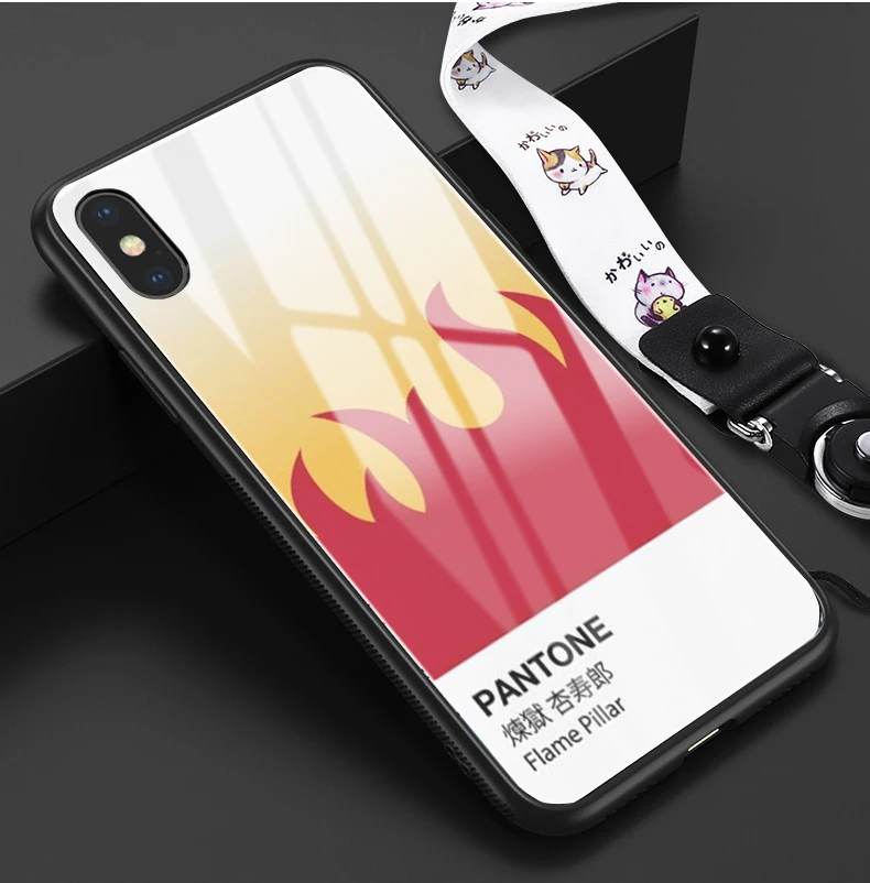 24099 Kamado Nezuko Kimetsu no Yaiba Demon Slayer Pantone Black glass Phone Case For iphone 6/6s 7 7Plus X, XS i11 i11pro - Цвет: 24099