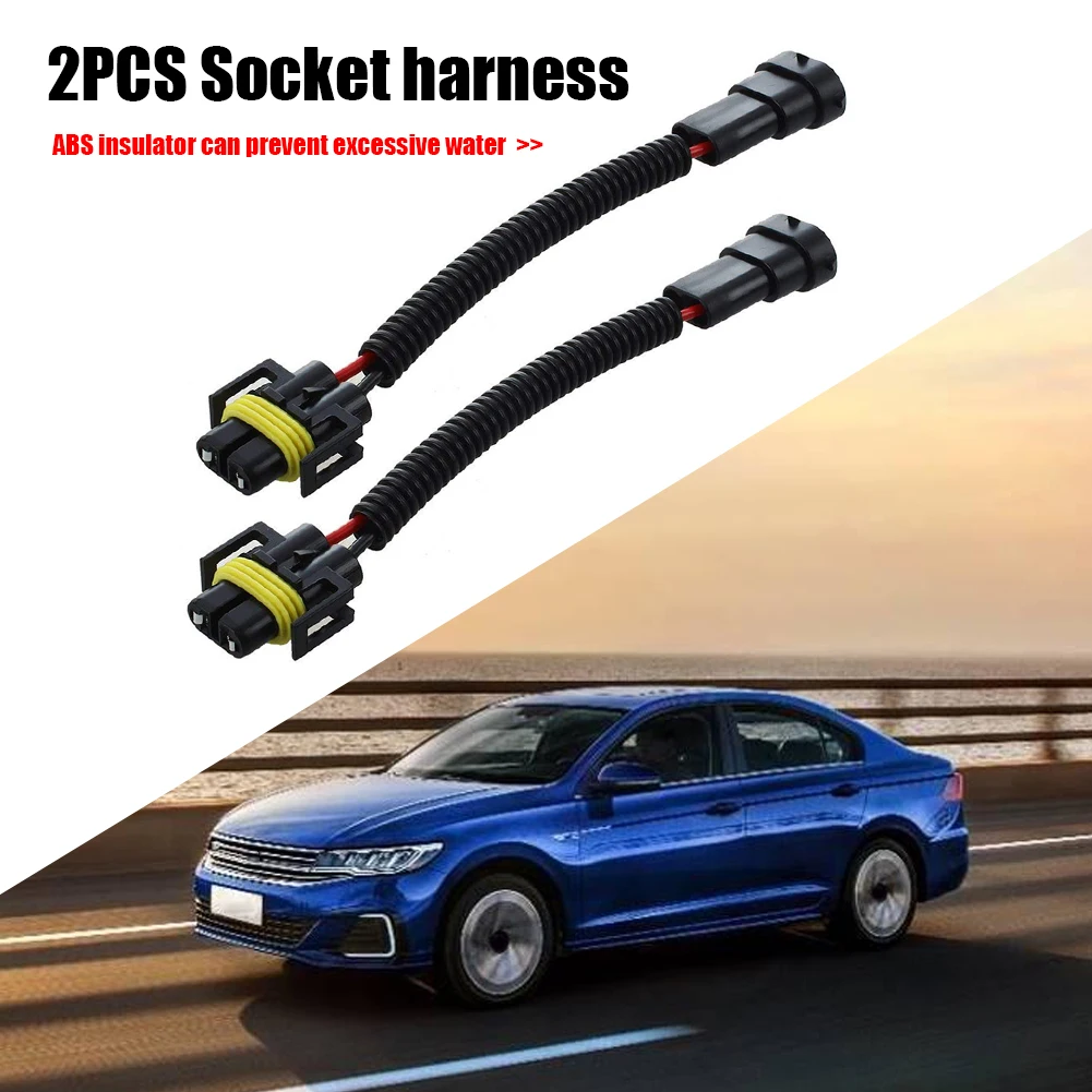 

2pcs For Headlight Fog Lamp Extension H11 H9 H8 Cable Wiring Harness Sockets Wire Connector Cable Plug Adapter Wiring Harness