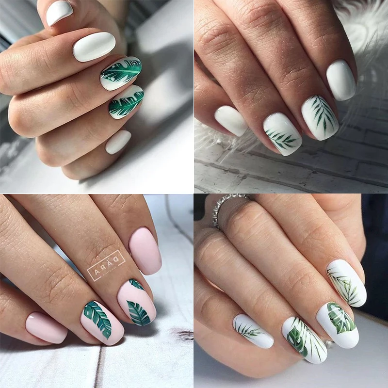 1 лист наклейки для ногтей водные цветы узоры красочные летние Переводные ногти