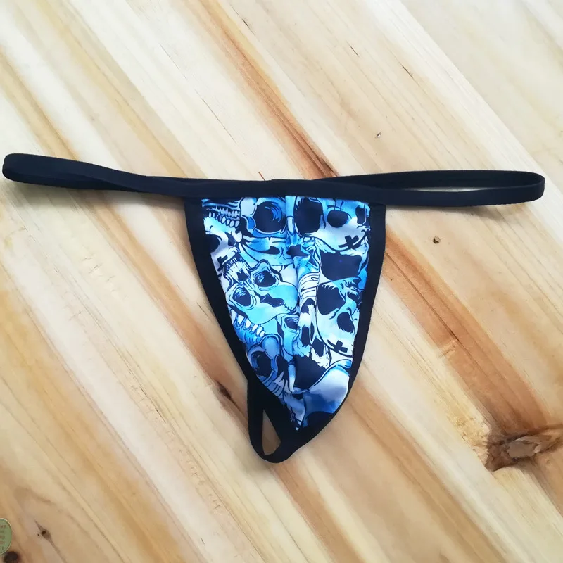 Мужское нижнее белье стринги модные сексуальные футболки с принтом черепа