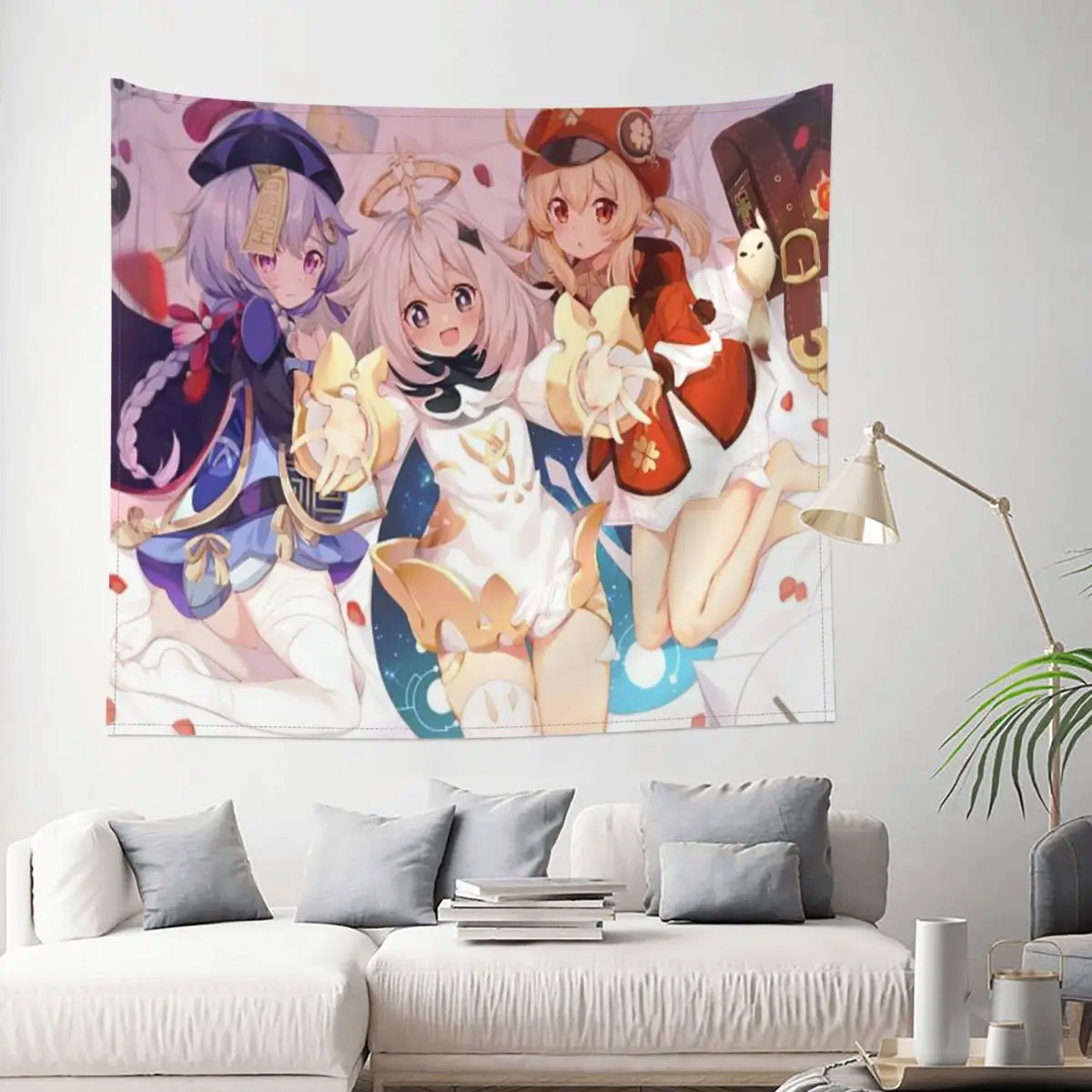 

Tapestry Genshin Impact - Qiqi Anime Game Decor Wall Room Home Decoration Hanging Living room Kawaii Cute Style
