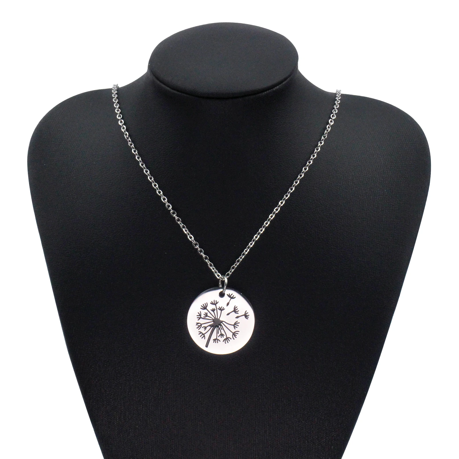 Ожерелье с одуванчиком женское кулон из нержавеющей стали на день матери и