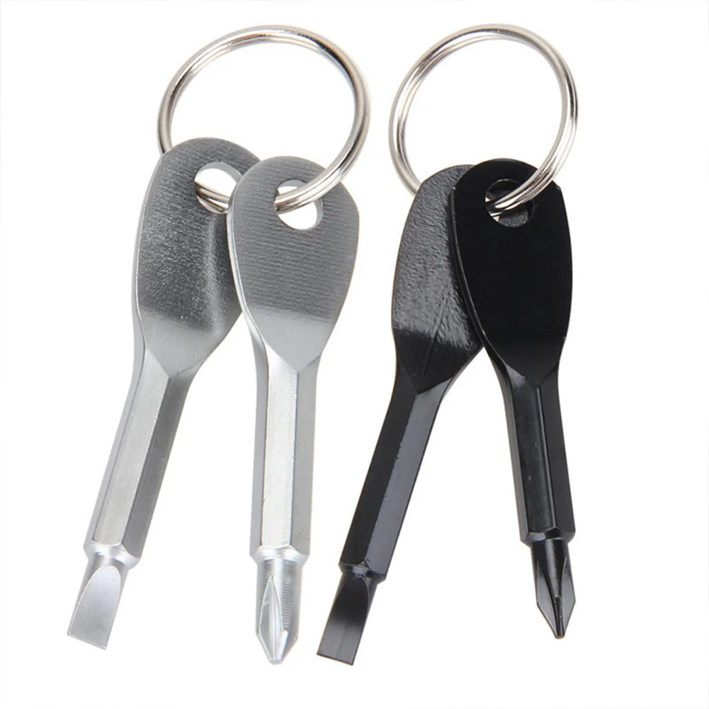 

2pcs Slotted Phillips Screwdriver Keyring Outdoor Mini Pocket Repair Tool Gadget Camping Portable Outdoor Elements
