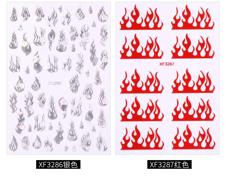 Ультратонкий дизайн ногтей Mirage Aurora Flame осенние слайдеры Nailart стикеры самоклеящиеся огненная фольга matrica для маникюра Deco Tips
