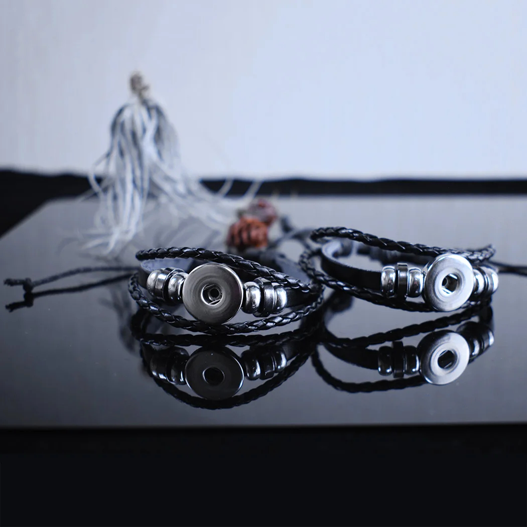 Плетеный кожаный браслет ручной работы очаровательный многослойный в виде