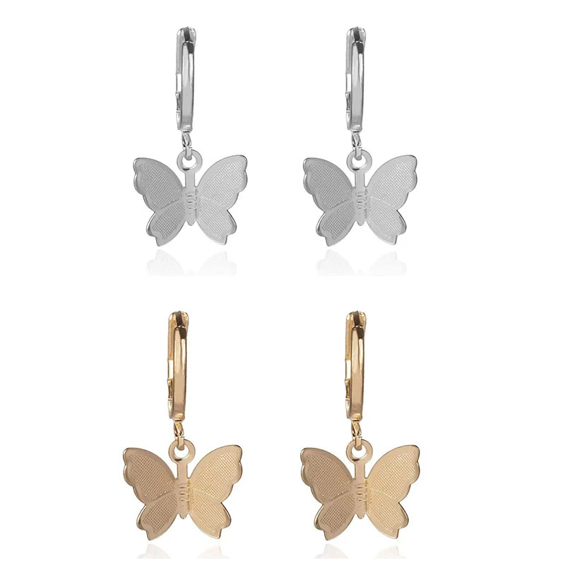 

Small Frosted Butterfly Earrings Female Super Fairy Temperament Girlish Style Fresh Earring Hoop Earrings