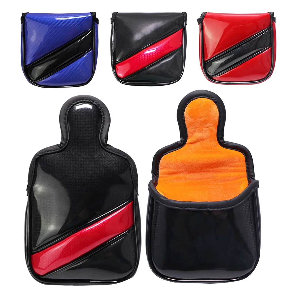 

1Pcs Golf Putter Club Cover Square Mirror Smooth PU Leather Headcovers Magnetic Closed 3 Color Golf Club Accessories