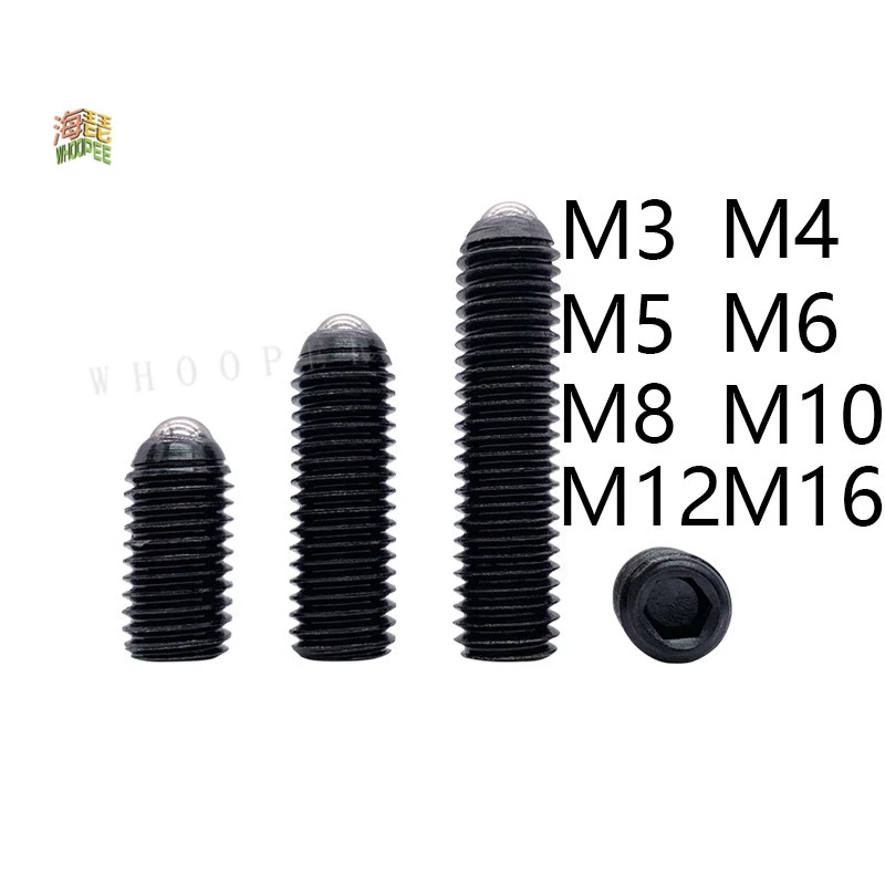 

5/20x M3 M4 M5 M6 M8 M10 M12 Black Grade 12.9 alloy steel Hex Hexagon Socket Allen Spring Ball Plunger Grub Point Set Screw Bolt