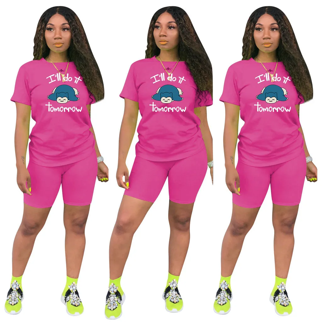 Клубные костюмы с буквенным принтом футболка коротким рукавом комплект из двух