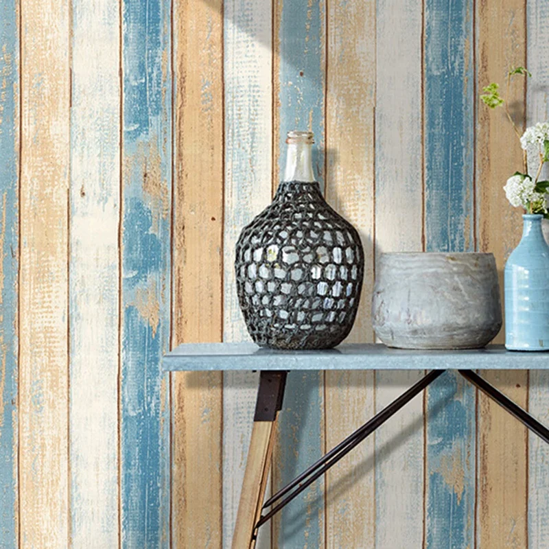 Promotion! 6M Vinyl 3D Mediterranean Wood Grain Paper Self Adhesive Wallpaper Furniture Wall Stickers | Строительство и ремонт
