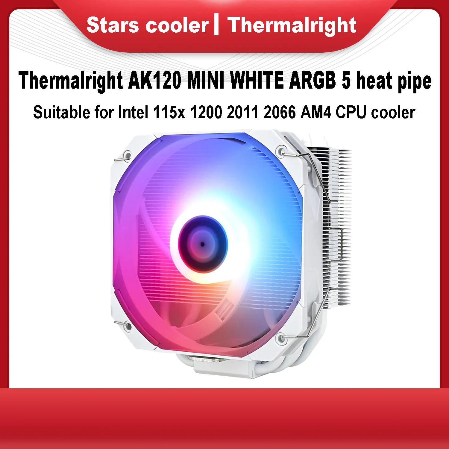 Thermalright AK120 MINI WHITE ARGB 5 heat pipe for Intel115x 1200 2011 2066 AM4 CPU cooler