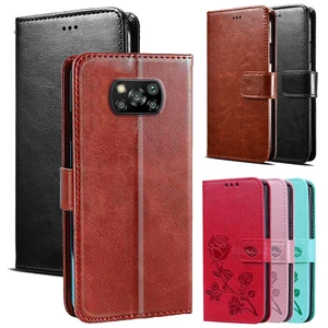 for xiaomi poco x3 pro case protector stand pu leather flip back cover for poko little x3 nfc m3 f3 чехол phone wallet capa f