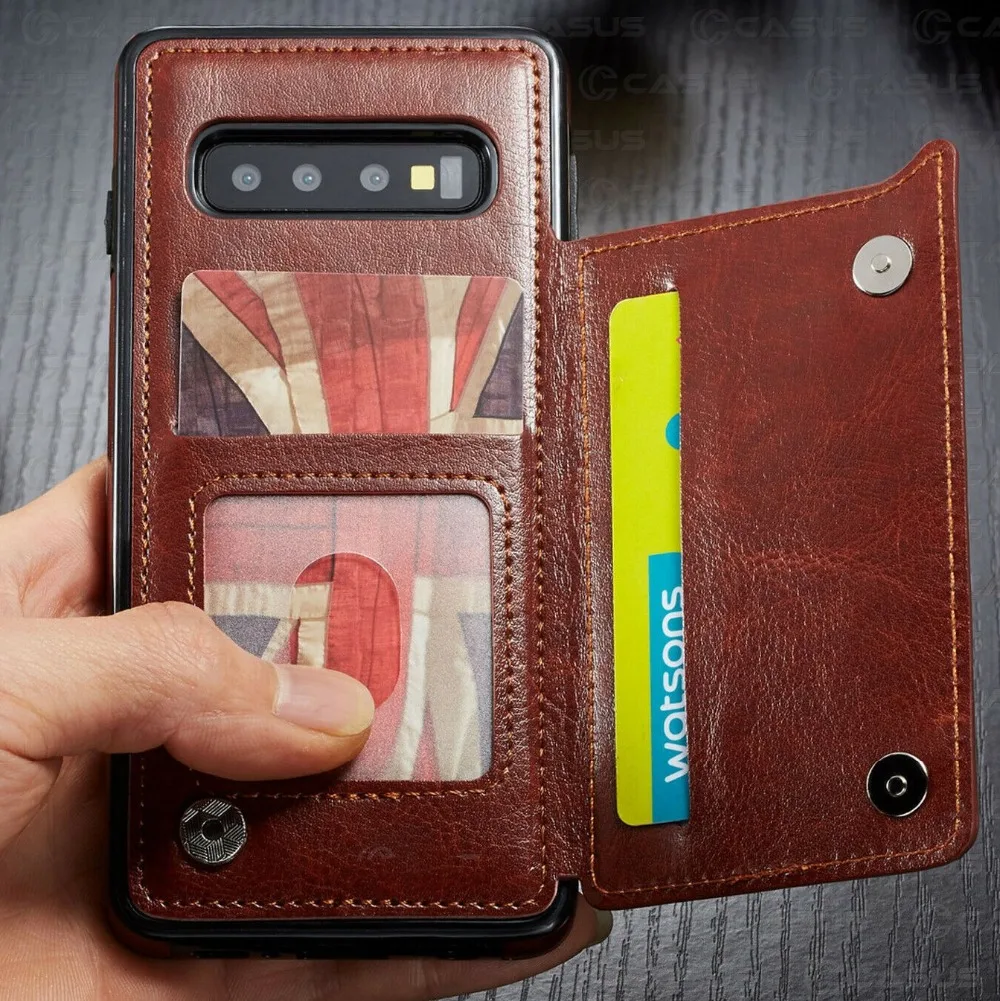 Чехол книжка для Samsung Galaxy S10 S9 S8 Plus Note 8 9 кожаный|Чехлы-портмоне| |