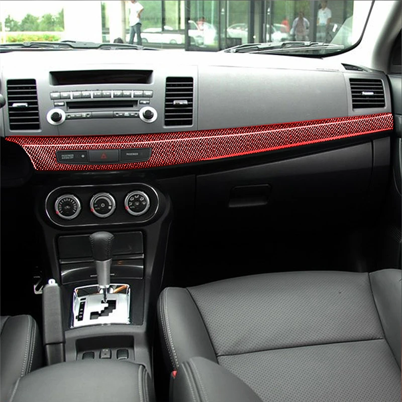 

2Pcs/set For Mitsubishi Lancer 2008-2015 Car Copilot Panel Trim Strip Carbon Fiber Sticker Styling Accessories