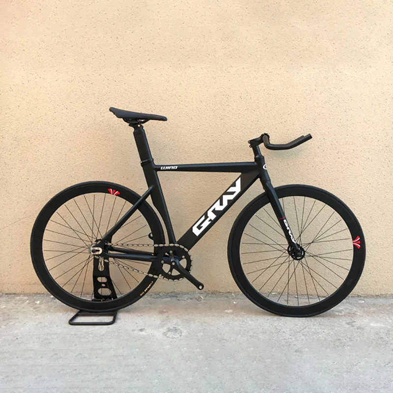 Grey track Bike with Aluminum alloy frame 48cm 52cm Fork Magnesium Alloy wheel single speed Fixie 700C Fixed Gear | Спорт и