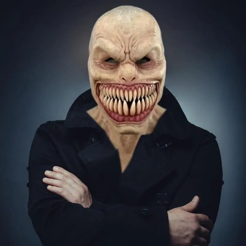 Страшное латексное покрытие для лица на Хэллоуин косплей головной убор